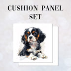 CUSHION Panel SET Tricolour Cavalier Spaniel CS-403-SET