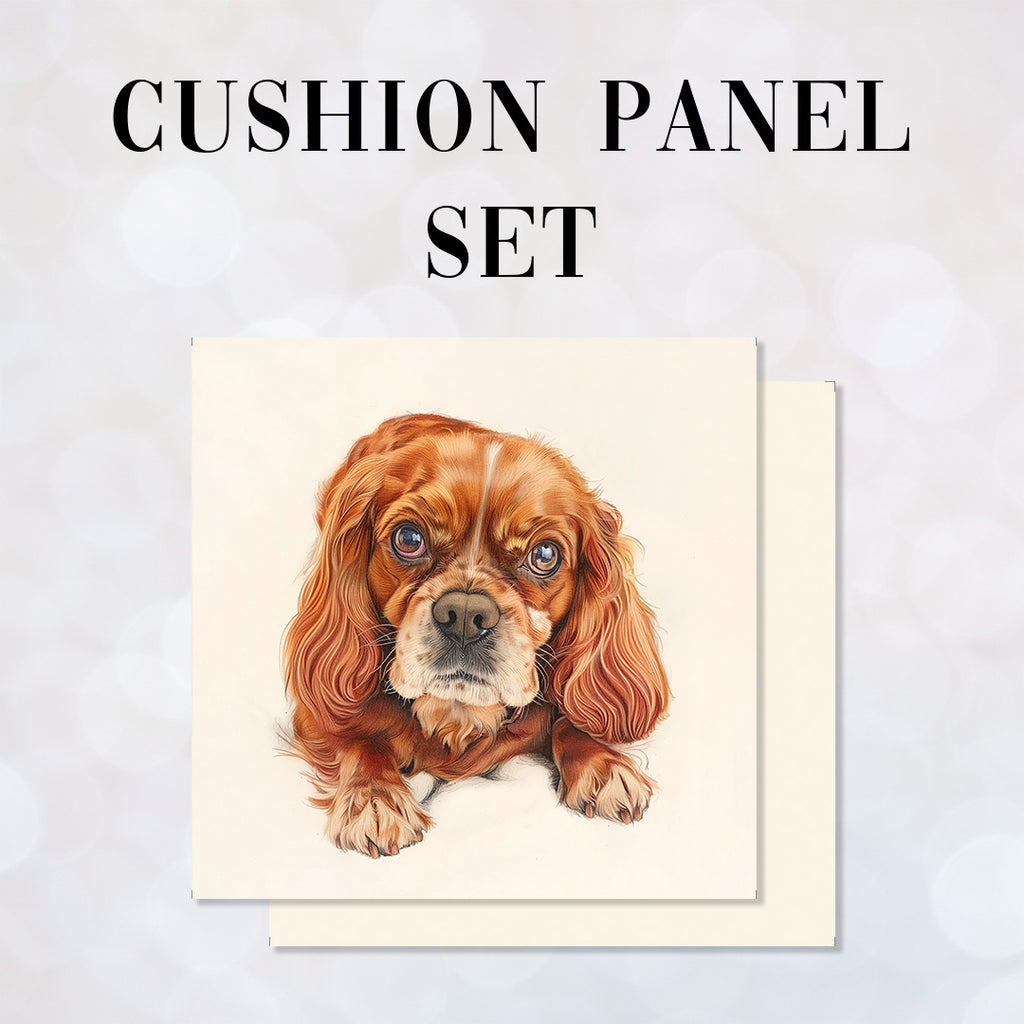 CUSHION Panel SET Ruby Cavalier Spaniel CS-404-SET