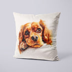 CUSHION Panel SET Cute Ruby Cavalier Spaniel CS-406-SET