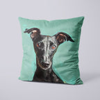 CUSHION Panel SET Black Greyhound on Mint CS-410-SET