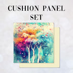 CUSHION Panel SET Watercolour Trees CS-493