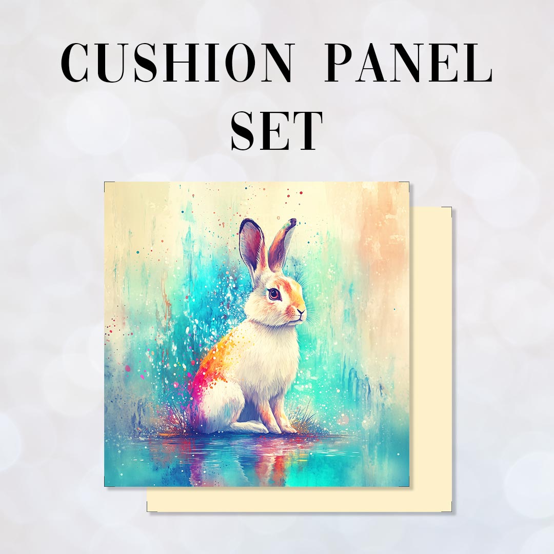 CUSHION Panel SET Watercolour Hare CS-504