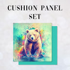 CUSHION Panel SET Watercolour Bear CS-505