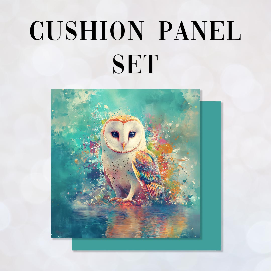 CUSHION Panel SET Watercolour Owl CS-506