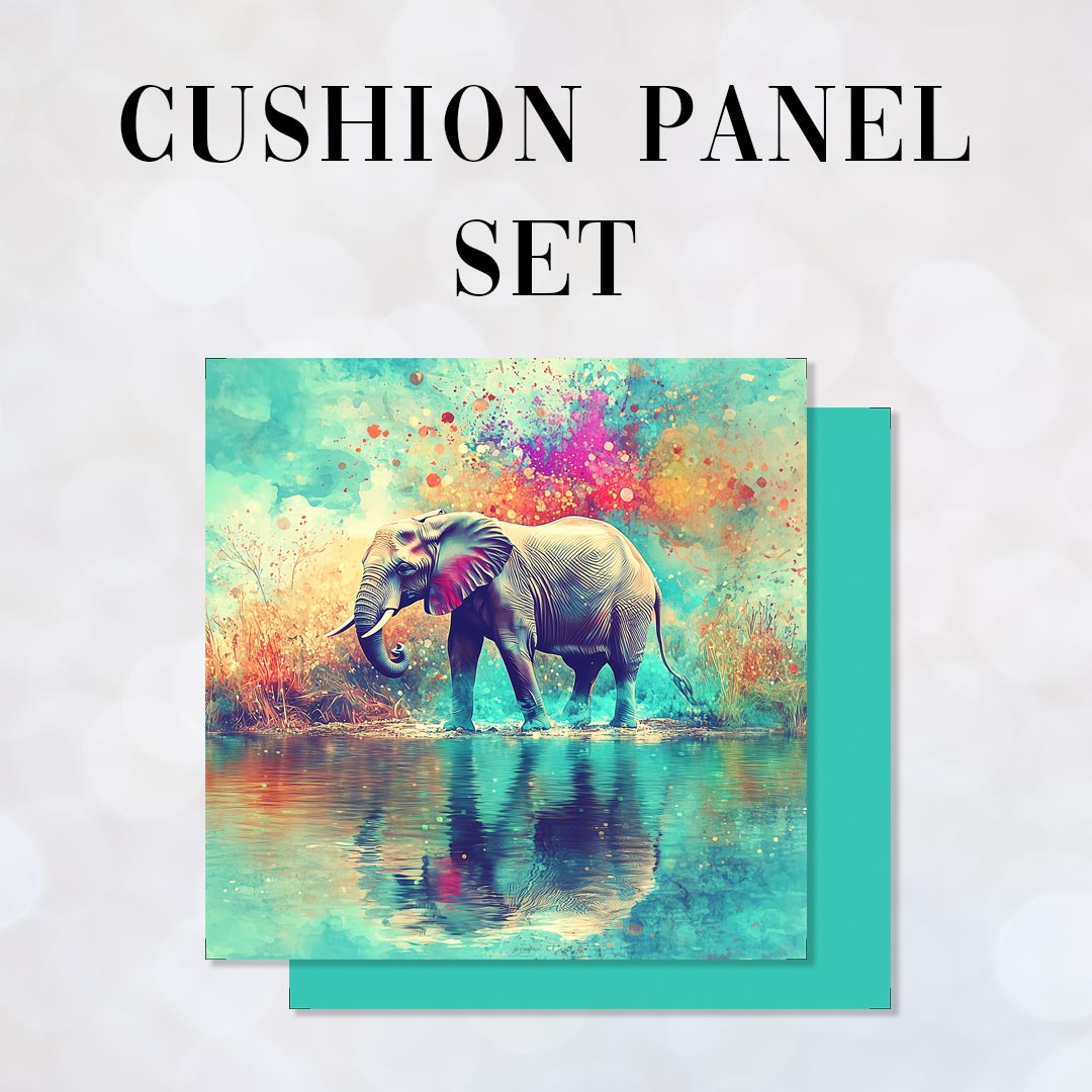 CUSHION Panel SET Watercolour Elephant CS-507