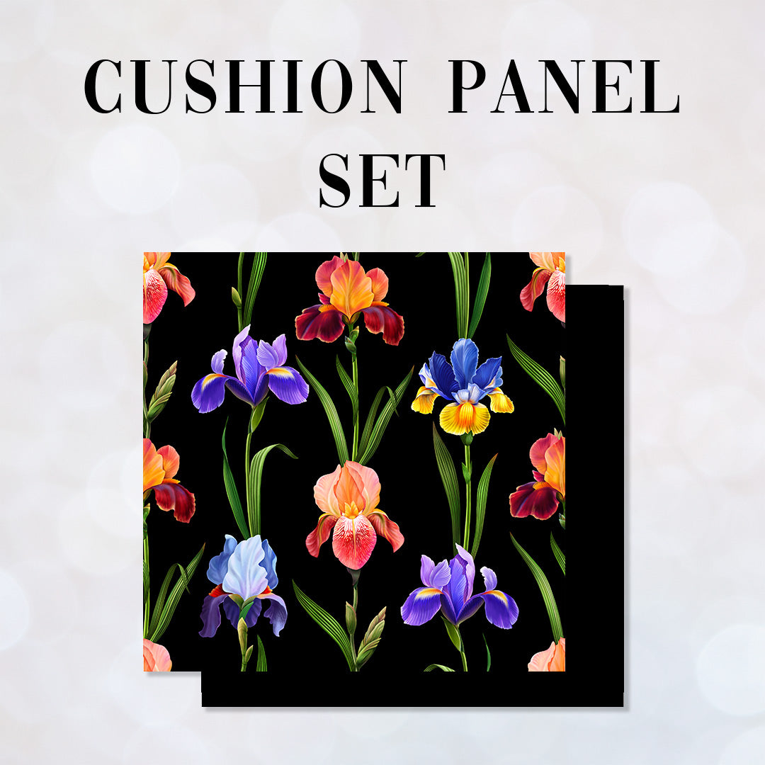 CUSHION Panel SET Garden of Eden Iris Black CS-7-SET
