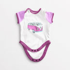 Pink Campervan Iron on fabric heat transfer DTF-1