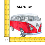 Red Campervan Iron on fabric heat transfer DTF-16