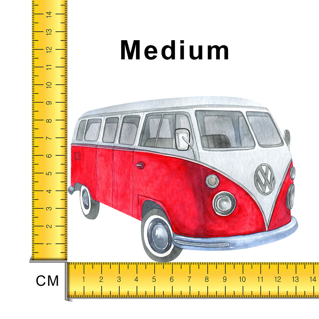 Red Campervan Iron on fabric heat transfer DTF-16
