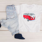 Red Campervan Iron on fabric heat transfer DTF-16