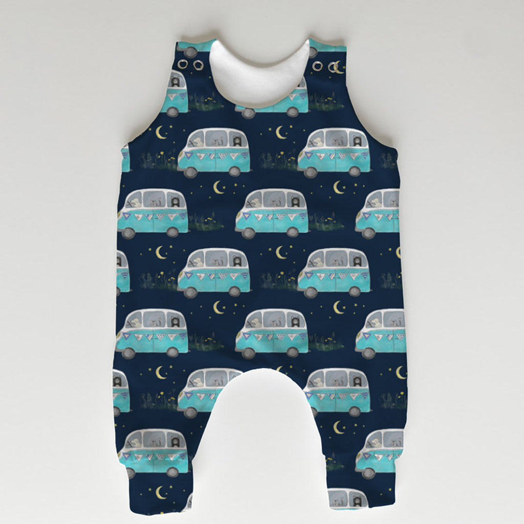 Campervan Adventure Navy Fabric