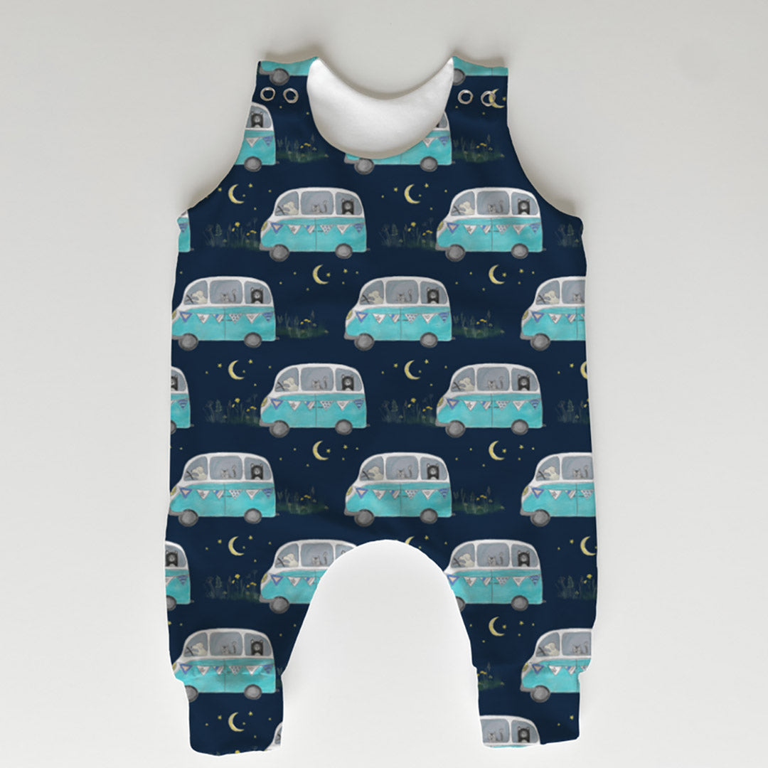 Campervan Adventure Navy Fabric