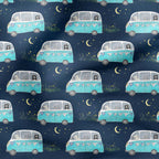 Campervan Adventure Navy Fabric