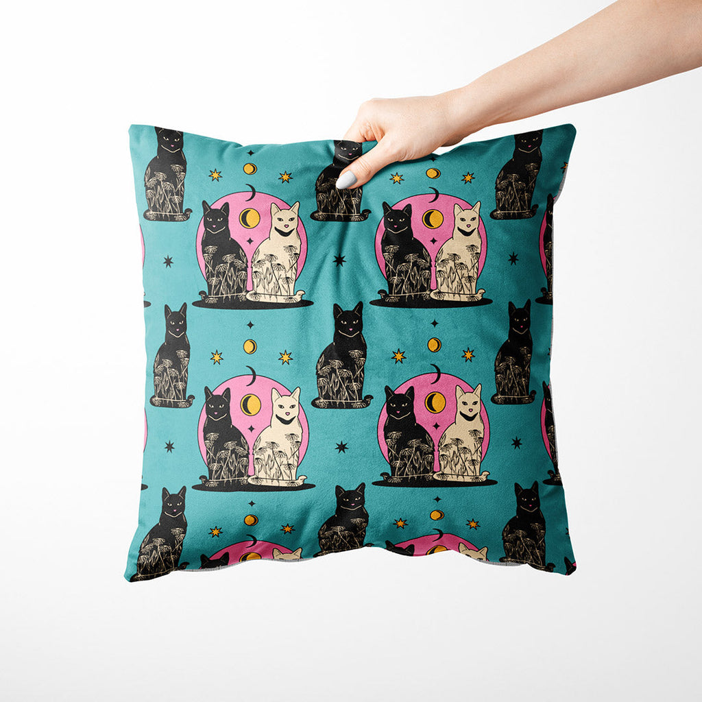 Carpe Noctem Cat Blue Fabric