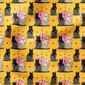 Carpe Noctem Cat Mustard Fabric
