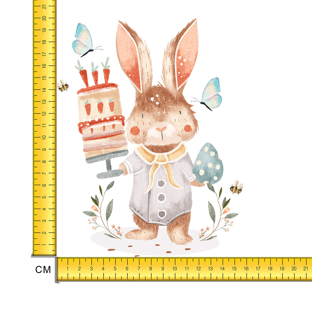 Carrot Cake Easter Bunny Iron on Fabric Heat Transfer DTF-173