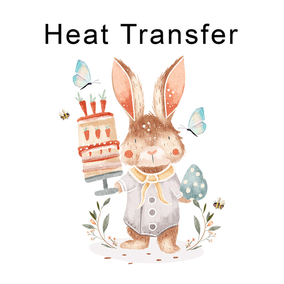 Carrot Cake Easter Bunny Iron on Fabric Heat Transfer DTF-173
