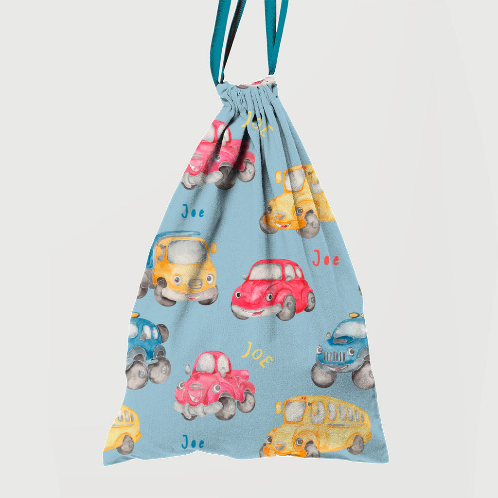 Personalised Blue Cars Fabric