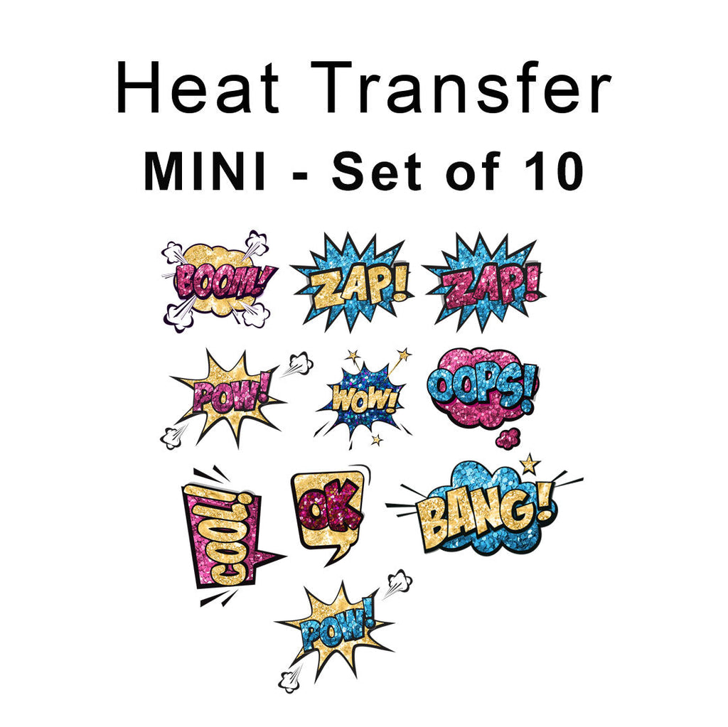 Cartoon Bubbles Mini Set Iron on fabric heat transfer DTF-52