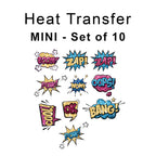 Cartoon Bubbles Mini Set Iron on fabric heat transfer DTF-52