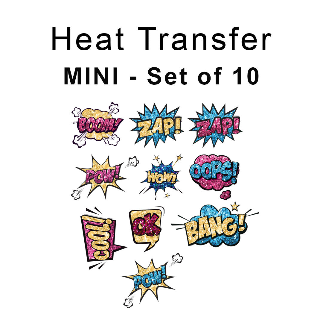 Cartoon Bubbles Mini Set Iron on fabric heat transfer DTF-52