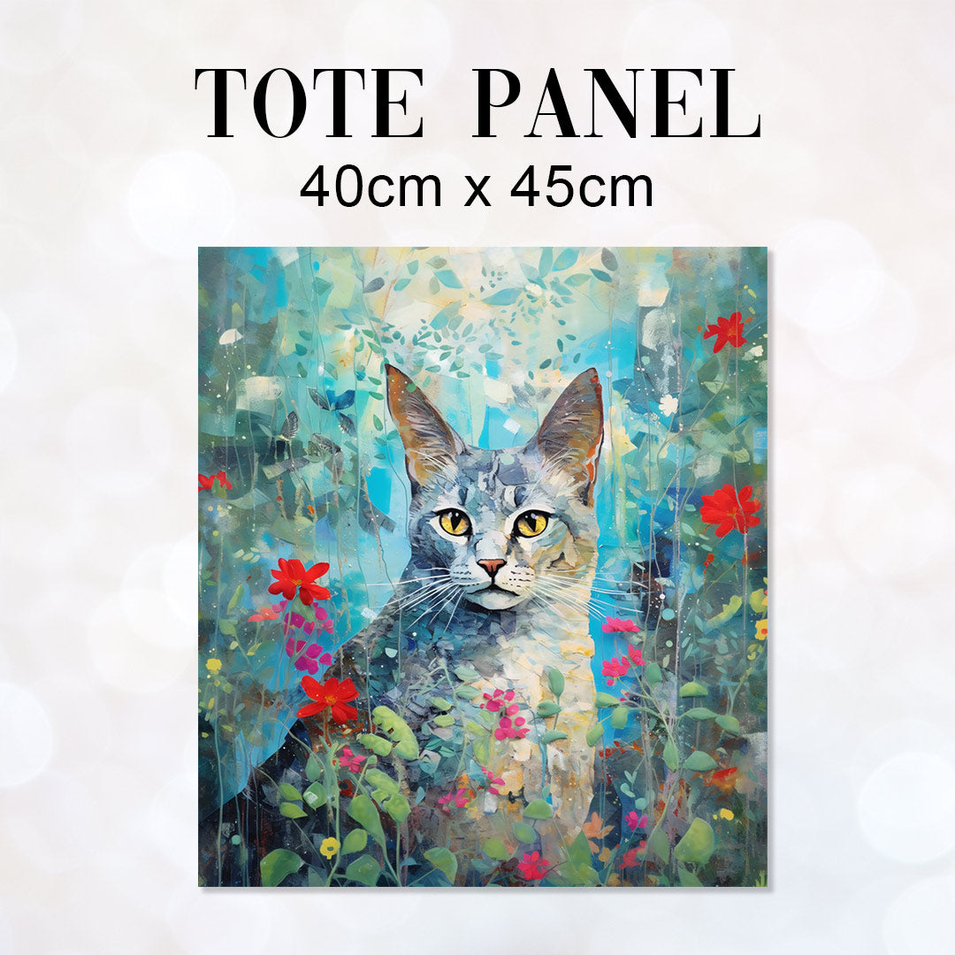 TOTE Cat Collage Fabric Bag Panel