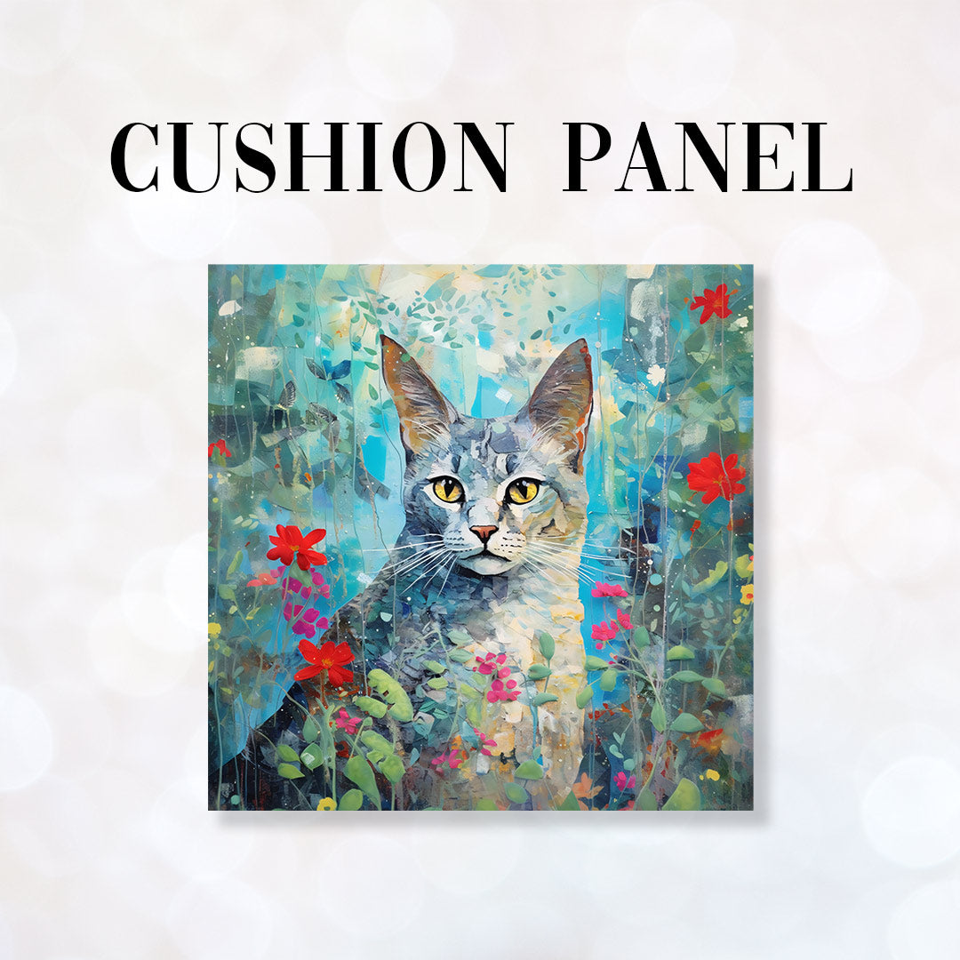 CUSHION Fabric Panel Cat Collage CP-1190