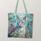 TOTE Cat Collage Fabric Bag Panel
