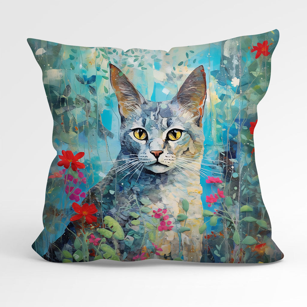 CUSHION Fabric Panel Cat Collage CP-1190