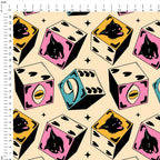 Cat Dice Cream Fabric