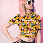 Cat Dice Mustard Fabric