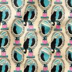Cat Mirror Cream Fabric