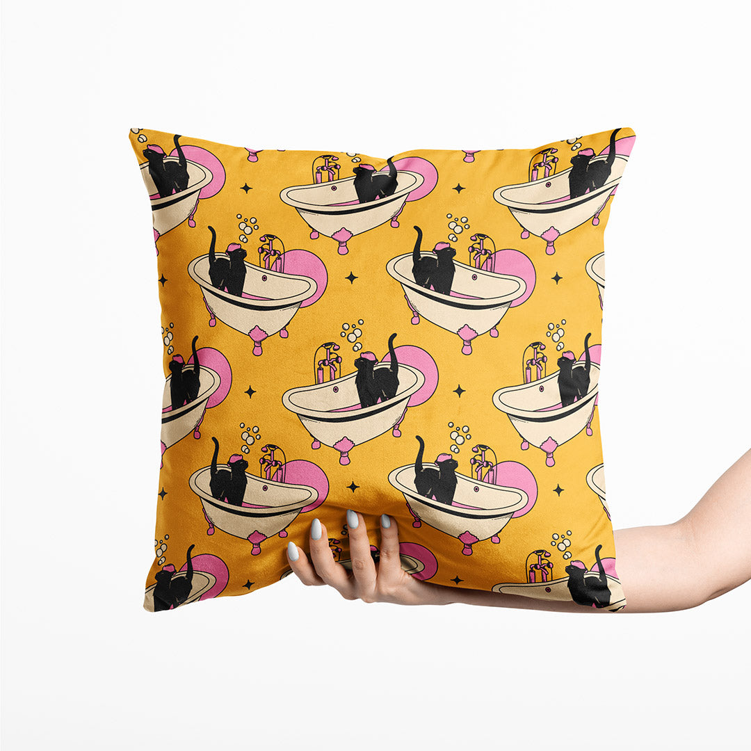 Cat Spa Mustard Fabric