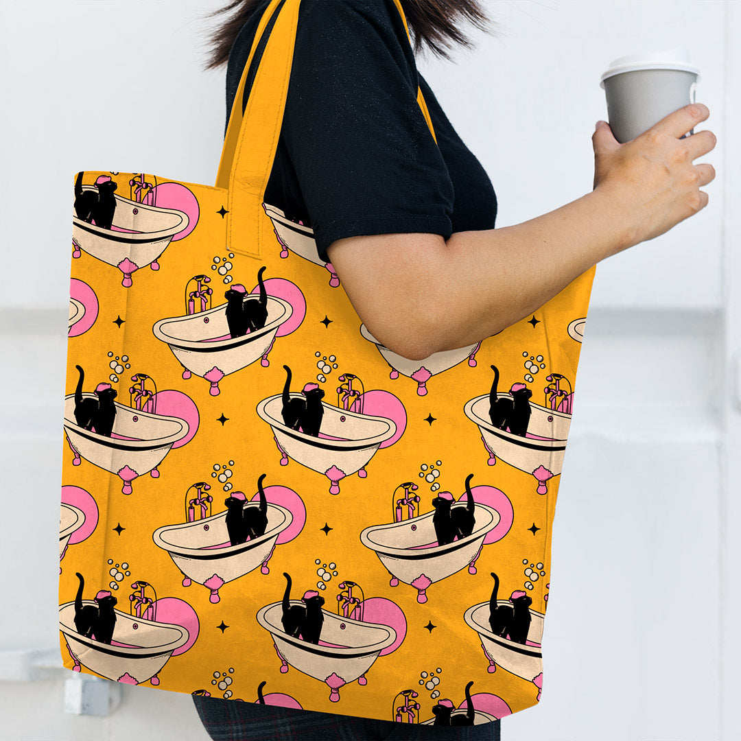 Cat Spa Mustard Fabric