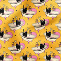 Cat Spa Mustard Fabric