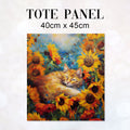 TOTE Cat and Sunflowers Fabric Bag Panel TP-65