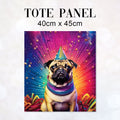 TOTE Celebrations Pug Watercolour Fabric Bag Panel TP-127