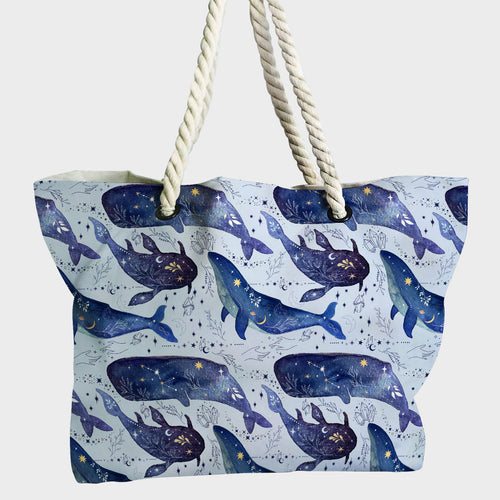 Celestial Blue Whale Fabric