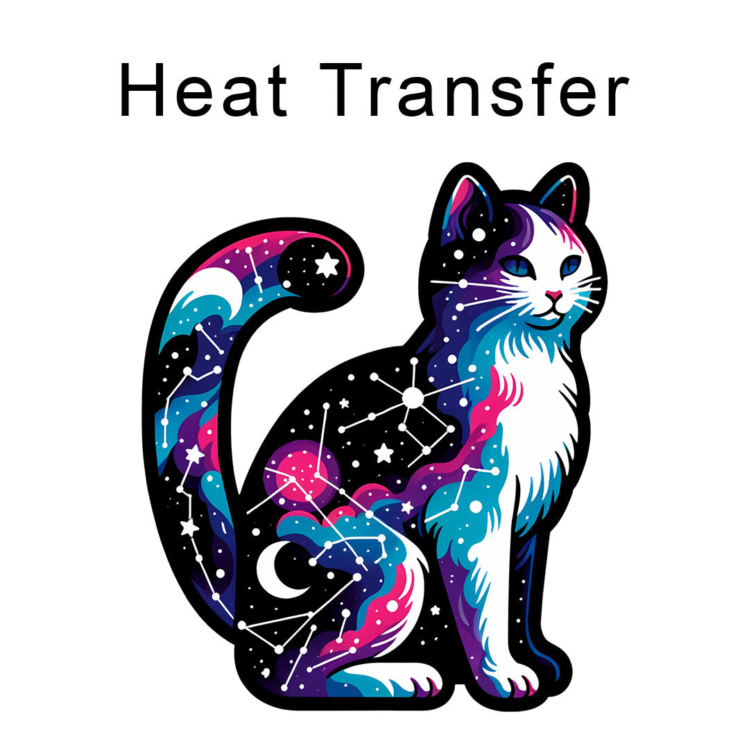 Celestial Cat Iron on Fabric Heat Transfer DTF-126