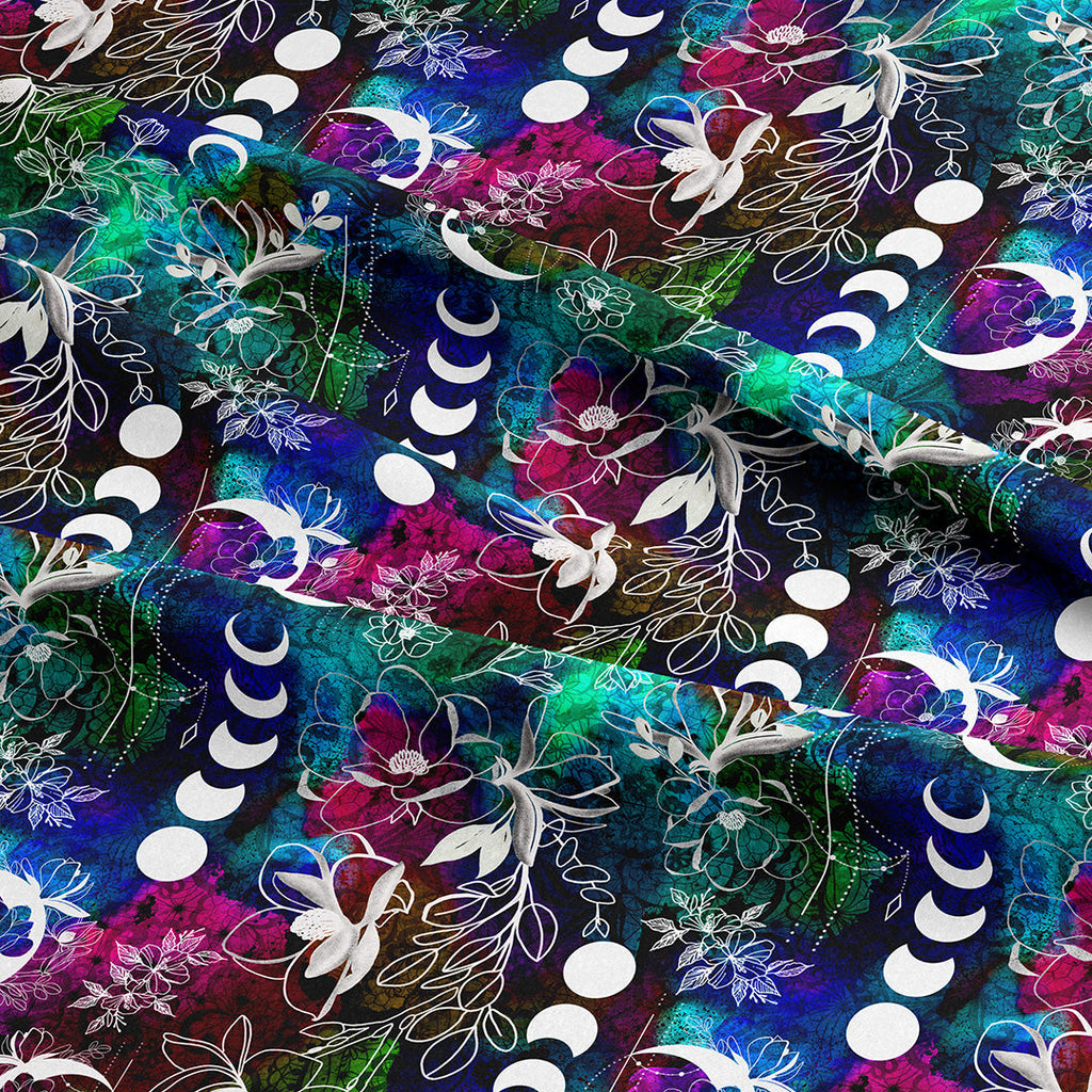 Celestial Floral Dark Fabric