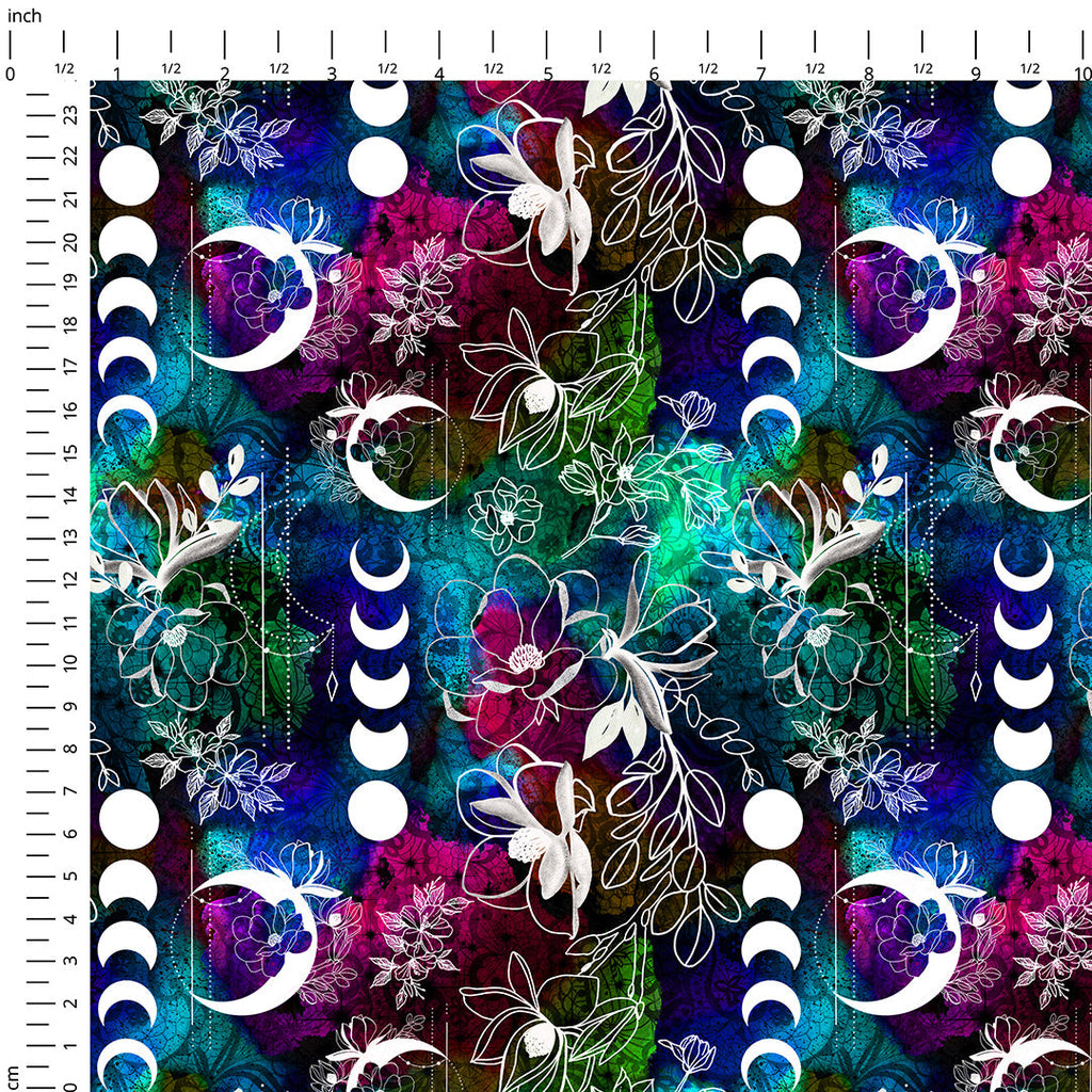 Celestial Floral Dark Fabric