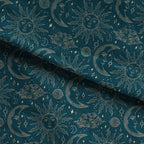 Celestial Nights Teal & Gold Fabric