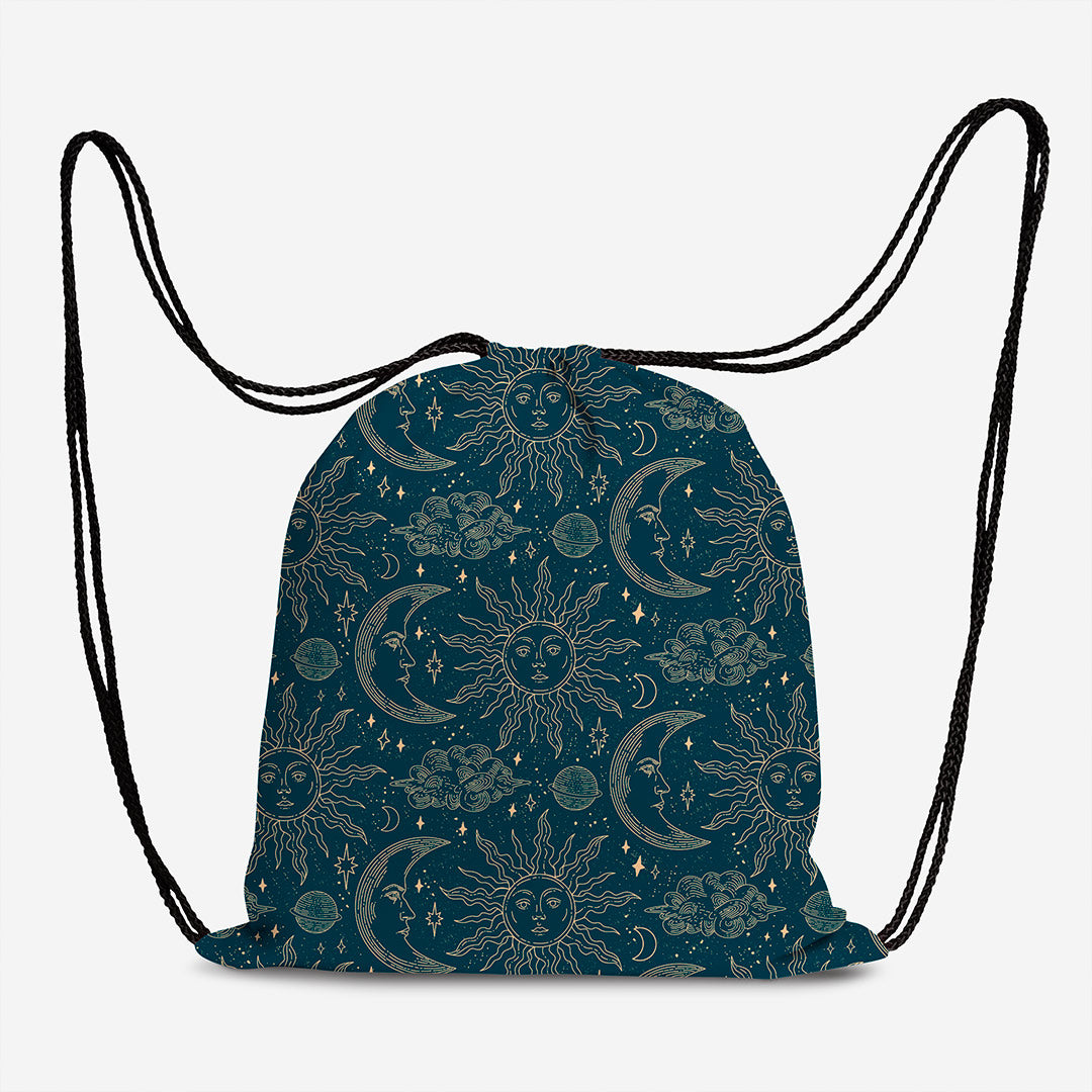 Celestial Nights Teal & Gold Fabric