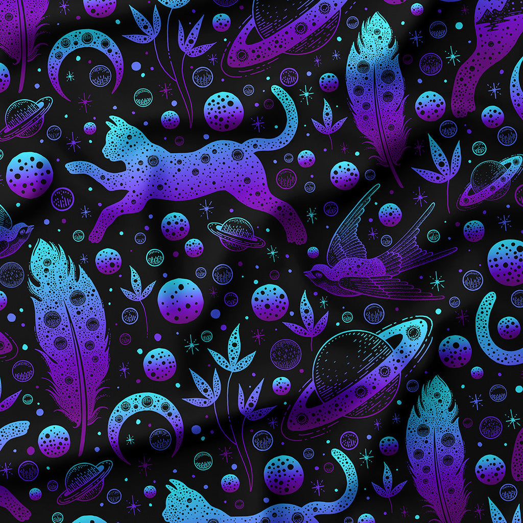 Celestial Space Cats Fabric