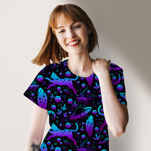 Celestial Space Cats Fabric