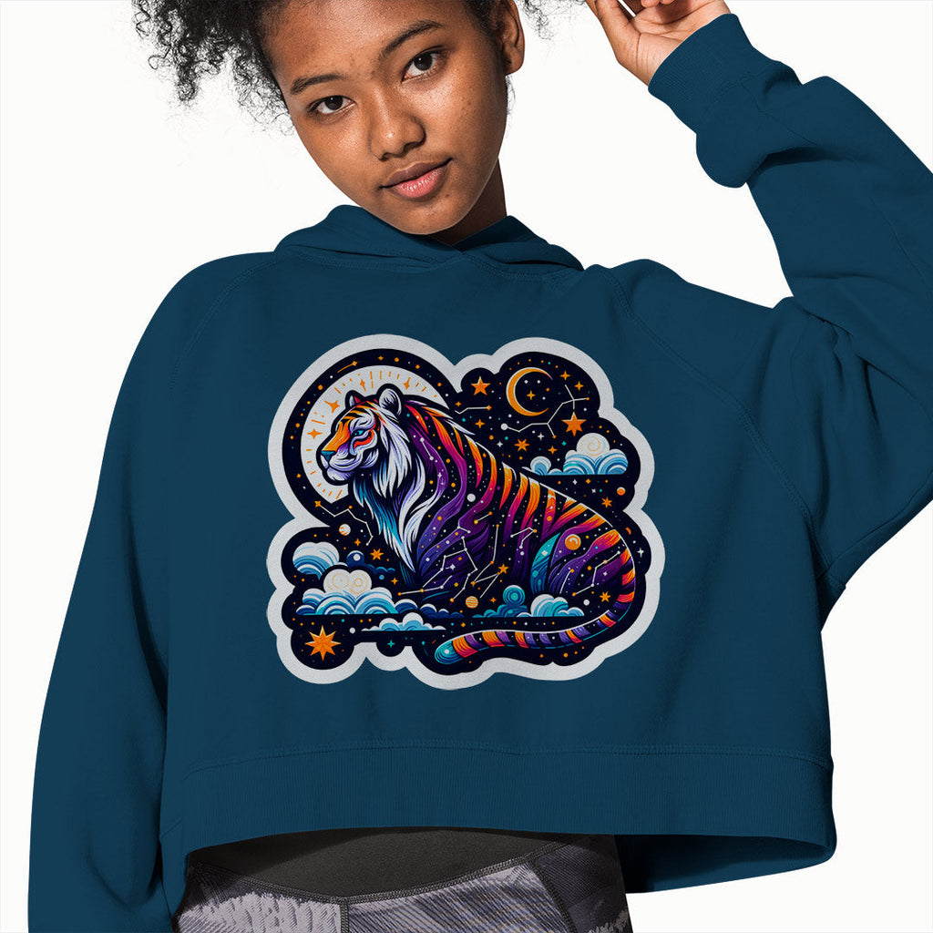 Celestial Tiger White Outlines Iron on Fabric Heat Transfer DTF-127