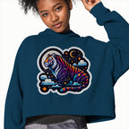 Celestial Tiger White Outlines Iron on Fabric Heat Transfer DTF-127