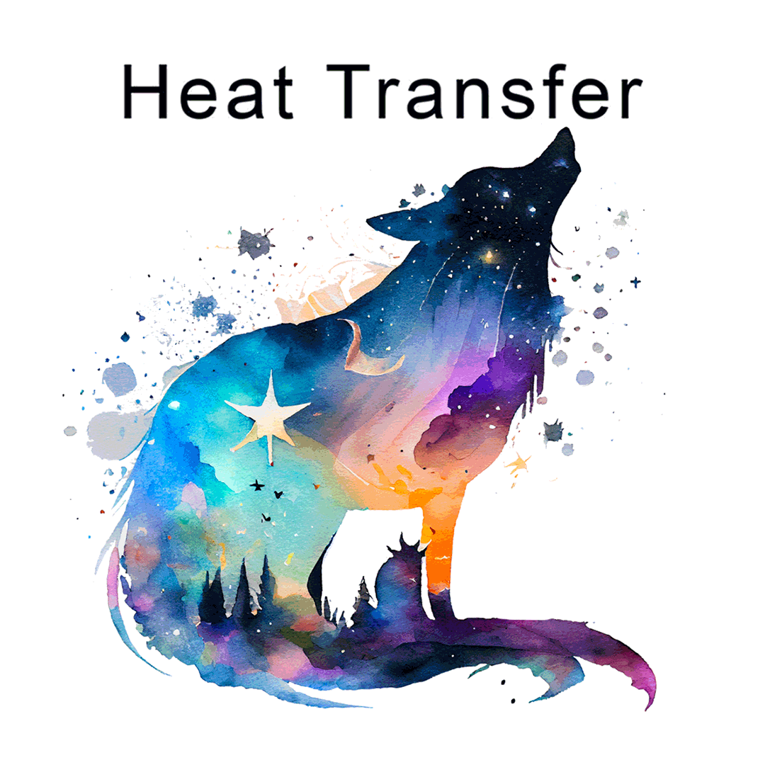 Celestial Wolf Iron on Fabric Heat Transfer DTF-121