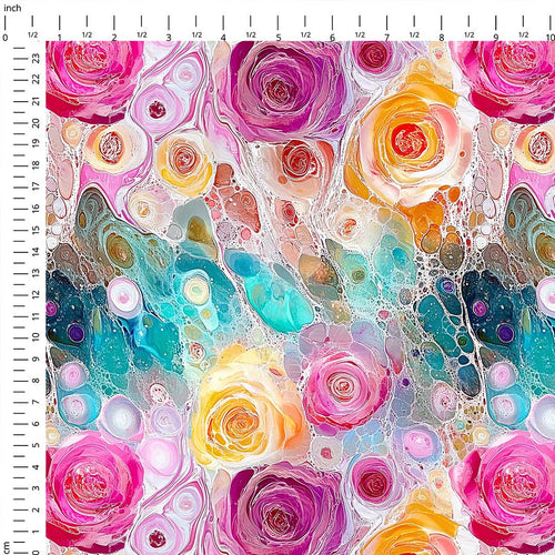 Cell Rose Abstract Fabric