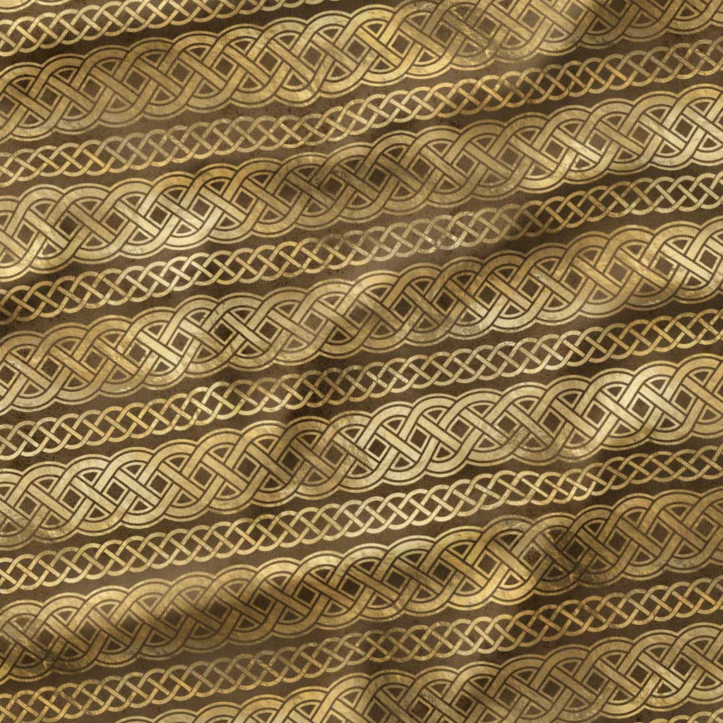 Celtic Infinity Knot Gold and Brown Fabric